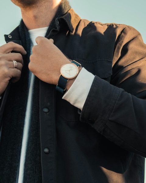 men's black dress shirt