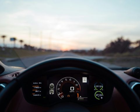 black car instrument panel cluster
