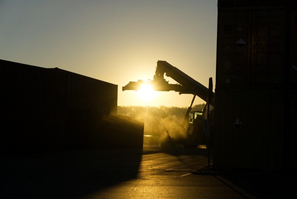 container, loading crane, fog, dark, grim, sunrise, backlighting, port, loading, nature, crane, mobile, transport, export, terminal, cargo, cargo container, container handling, heaven, freight, stacked, silhouette