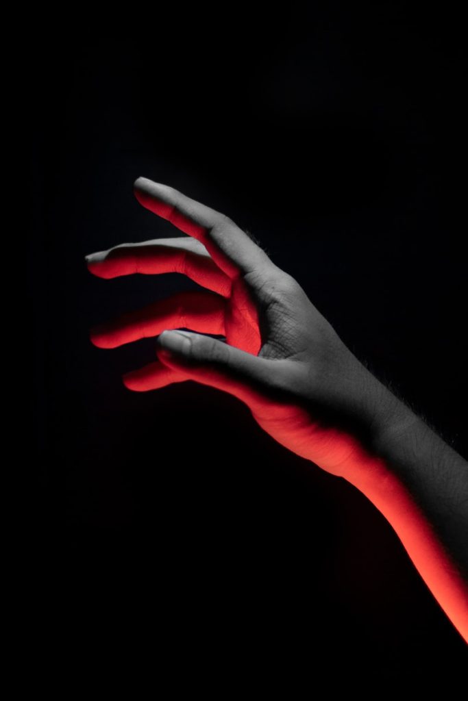 human hand reaching out