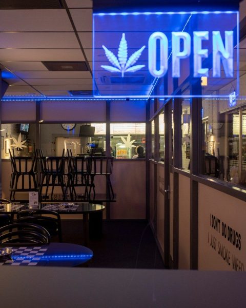 blue and white UNK store